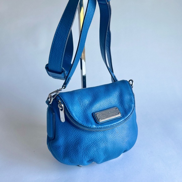 Marc Jacobs Blue Pebble Genuine Leather Crossbody Shoulder Bag - Picture 3 of 15